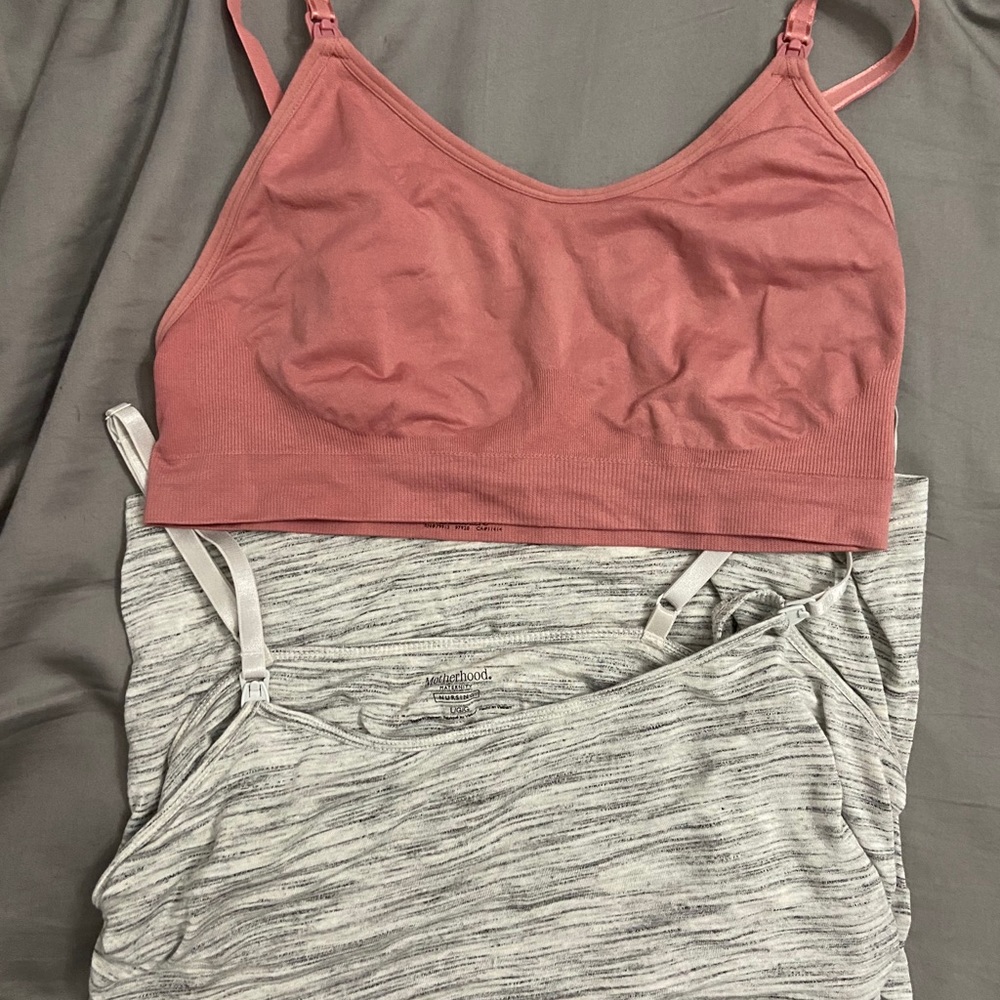 Motherhood Maternity Clip-down Nursing Cami & Bra